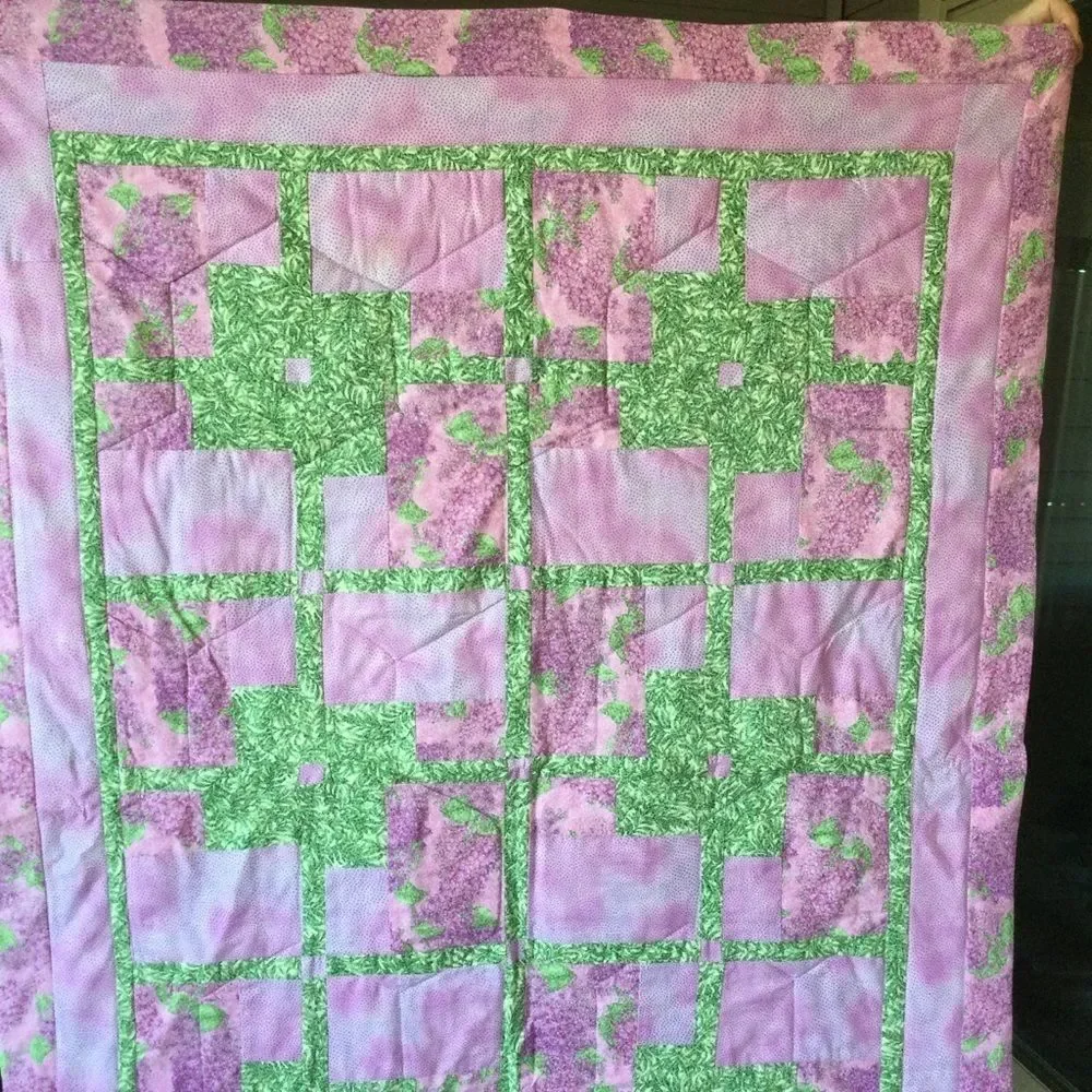 Handmade Quilt. Lilacs